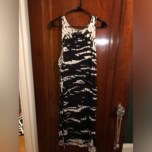 Black and White Striped Maxi Sundress